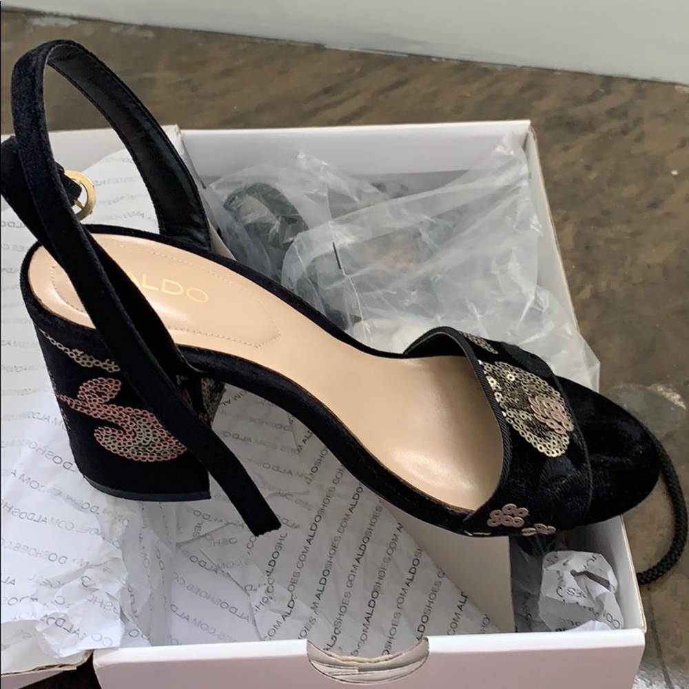 Aldo Black Elegant Shoes with Sequins